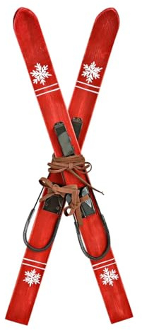 G. Wurm große Deko Ski aus Holz rot 60cm Weihnachten Winter Dekofigur