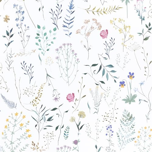 Hode Sticky Back Plastic Vinyl Wrap Peel and Stick Self Adhesive Wallpaper | 44x200cm Pink Rose Bathroom Wallpaper Patterned Waterproof for Kitchen Cupboards Worktops Furniture Wall Paper Roll Girls