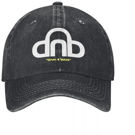 OUAAIECE DNB Drum & Bass Demin Cap Atmungsaktives Design Herrenmützen Herren-Baseballkappe