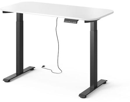 Vicco Schreibtisch höhenverstellbarer Elevate, Schwarz/Weiß, 120 x 60 cm | 2 Motoren, zur Nutzung als Arbeitsplatz oder Computertisch geeignet