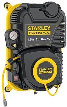 Stanley FMXCMD152WE FatMax® Wall Mounted Air Hose 1.5 HP 8 Bar 9m, Utilises oilless Technology, Maintenance Free and Environmental Friendly.