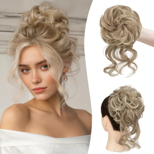 Sofeiyan Haarteil Dutt,1 Stück Haargummi mit Haaren,Messy Bun für Frauen