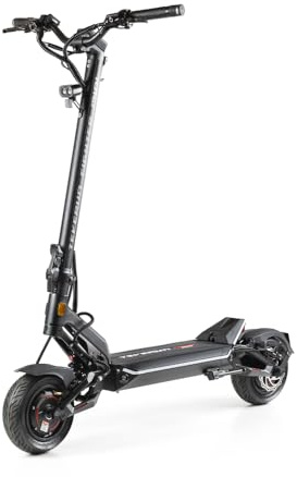E Scooter mit Straßenzulassung Teverun Fighter Mini PRO eKFV - bis zu 100km Reichweite 30,8ah Samsung - Dual Motor 2600 W Peak - Hydraulische Scheibenbremsen - KKE Federung -10 Zoll Offroad Reifen