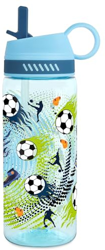 Trinkflasche Kinder Jungen 550ml Sportflasche Fußball Wasserflasche