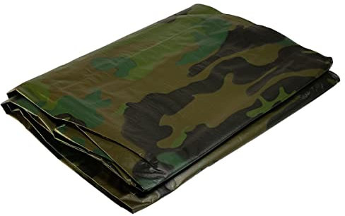 Bâche militaire 3,6x5 m 150 gr/m2 Bâche camouflage de sol verte et noire Bâche de protection en polyéthylène