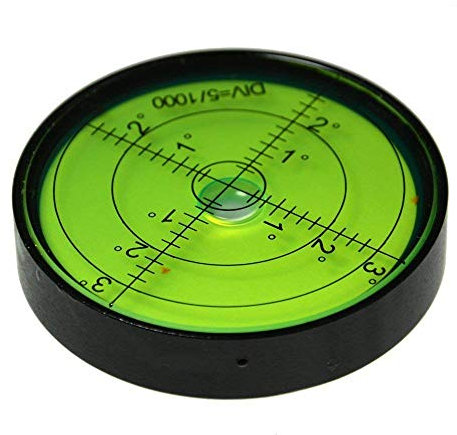 umei High Precision Horizontal Bubble Aluminium Case Bullseye Spirit Bubble Surface Level Round Inclinometers for Surveying Instruments and Tribrachs, 60mm,Accuracy 15'/2