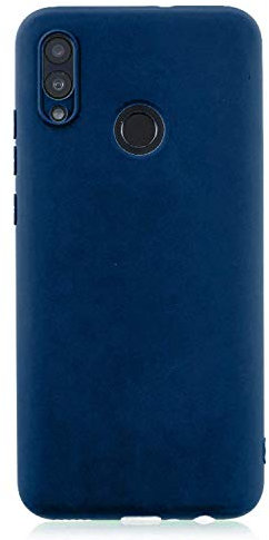 cuzz Cover per Huawei P Smart 2019+(1 Pezzi Proteggi Schermo in Vetro Temperato)Colore Solido Premium Flessibile Morbido Silicone TPU Custodia Sottile Ultra-Luce Antiscivolo Anti-Shock Housse(Blu