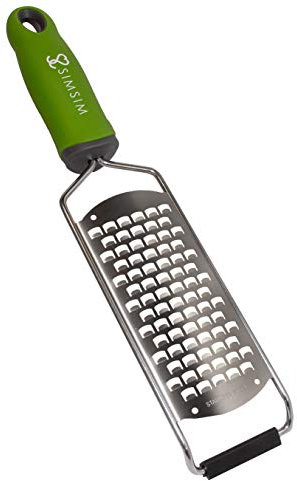 SimSim Profi Reibe, Premium Hobel, extrem scharf, Edelstahl, Parmesanreibe, Küchenwerkzeug spülmaschinengeeignet, grüner Griff