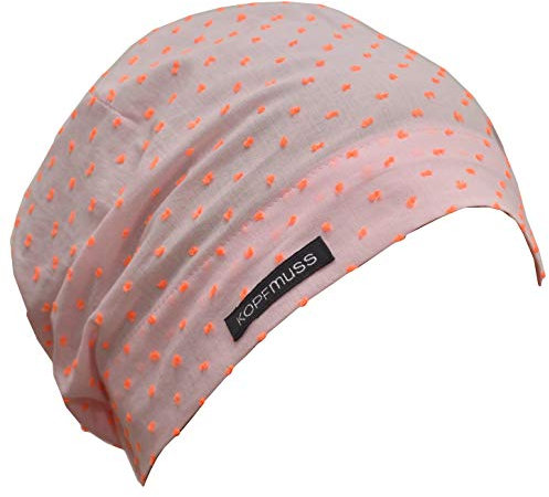 Kopfmuss - Damen Superleichte Sommermütze KoS1147 - L, Sommertraum Rose/Neonorange