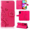 Hülle Kompatibel mit Samsung Galaxy A70 SM-A705 | Premium PU Leder Handyhülle Wallet Case | Schutzhülle Blumen Klapphülle Handyhülle | Pink