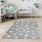 Jimri Kinderteppich DOTS l Pünktchen Gepunktet l Öko-Tex Siegel | Farbe: Beige Blau Rosa | Kinderzimmer/Jugendzimmer (Grau, 160x230 cm)