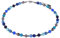 Adi Modeschmuck leichte Halskette 'Erin', Mischung aus original Polaris- und Glasperlen in attraktiven Farbverläufen, handgefertigt in Berlin (Blau- und Grautöne)