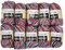 10 x 50g Strickwolle YarnArt Jeans Crazy mit 55% Baumwolle, 500 Gramm Wolle mit Farbverlauf mehrfarbig (blau rot weiß 7208)