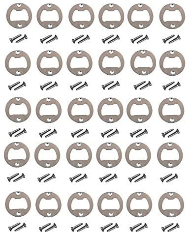 30 Stück Bieröffner Bierflaschenöffner Rund Flaschenöffner Bieröffner Metall Flaschenöffner aus Eisen Durchmesser: 39,5 Mm,Dauerhaft, Verdicken,mit Schrauben, für Bar, Familien, Restraunt