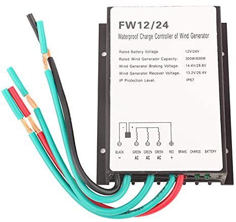 Tyenaza Controller per Turbine Eoliche, Controller per Generatori Eolici Impermeabili, Regolatore di Carica FW12/24 per Luce Solare e Centrale Elettrica