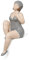 Moritz Deko Figur mollige Badenixe als Kantenhocker Shabby Chic Stil Dekoration Badeanzug