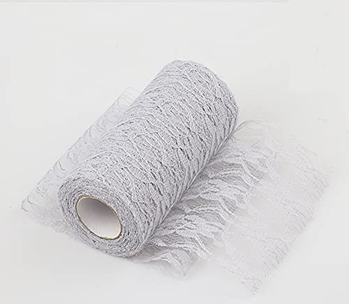 Spitze Tischläufer Tischband Tischdecke Küche Esstisch Dekoration Tischdeko für Hochzeit Geburtstage Tischdekoration Kommunion Weihnachten Herbst Braut & Baby Dusche Tabletop Dekor,Grau 15cmx22m