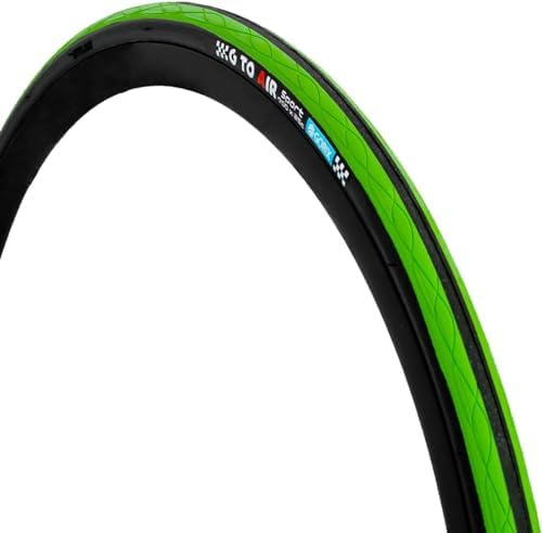GORIX - Neumático de Bicicleta de Carretera 700×23C 25C 28C 32c 35c Bicicleta (Gtoair) (700×25c, Negro × Verde)