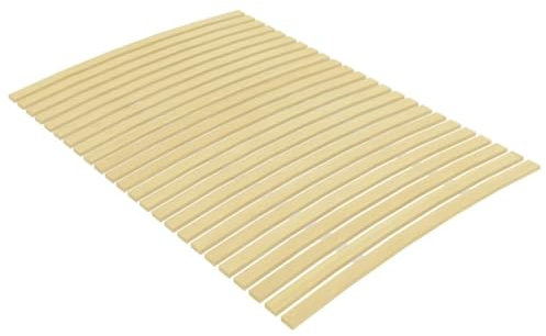 vidaXL Pappelholz Massivholz Bettlattenrost Ersatz mit 24 Latten Zusammenklappbar Rolllattenrost Rollrost Bettrost Holzlatten Latten Rost 120x200cm