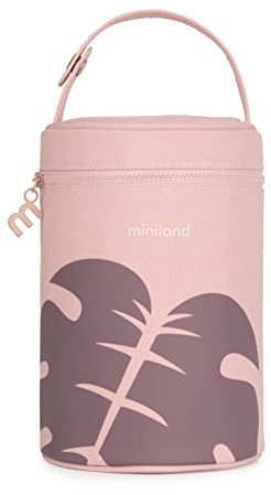 Miniland - Funda Isotérmica para Termos y Biberones Thermibag, Bolsa Térmica con Asa para Transportar Fácilmente 700ml (Leaves)