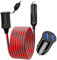 1.5M 12V/24V Prolunga per Accendisigari Auto 17 AWG Cavo di Prolunga Adattatore Presa, 12V Mini Dual USB Accendisigari Caricabatteria da Auto