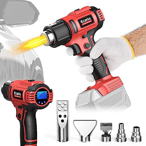 Cordless Heat Gun for Milwaukee M18 18V Battery,Heat Air Gun Fast Heating up to 1202℉,LCD Digital Display Soldering Heat Guns Perfect for DIY Shrink PVC Tubing,Wrapping&Paint Stripping(Bare Tool Only)
