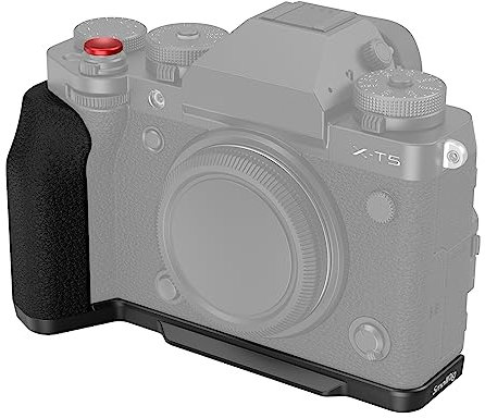 SMALLRIG X-T5 L-Bracket Grip L-förmiger Griff für FUJIFILM X-T5 Kamera, Integrierte Schnellwechselplatte für Arca, 1/4-20 Löcher, Ergonomischer Silikon-Handgriff, Auslöser (Schwarz) - 4260