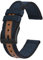 BISONSTRAP Sportliche Nylon Uhrenarmband, Militär Uhrenarmbänder für Herren, 20mm, Blau mit Schwarze Schnalle