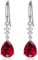 Sterling Silver Dangle Earrings for Women, Hypoallergenic Cubic Zirconia Teardrop Dangle Drop CZ Earring Jewellery Gifts for Girls, Red