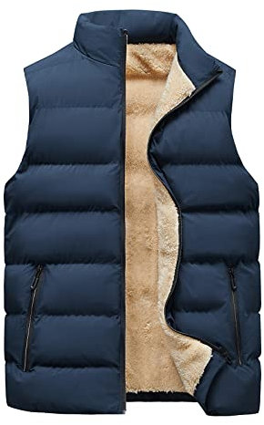 Generisch Herren Weste Outdoor, Jacke Herbst Reißverschluss Regelmäßige Mit Vielen Taschen Outdoor Teddy Arbeit Dünn Softshell Lederweste Strickweste Schwarze Daunen (3XL, Blau)