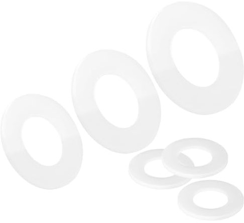 Qrity 20 Stück Unterlegscheiben, Nylon Distanzstücke M4x9mm, Weiße Kunststoff Unterlegscheiben, für Klempner Maschinen Elektrische