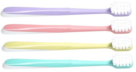 PartyKindom 4stücke Erwachsene Zahnbürsten Bürstenköpfe Für Effektive Zahnreinigung Und Zungenreinigung Weiche Langlebige Borsten Blau Lila Und Gelb Für Umfassende Mundpflege