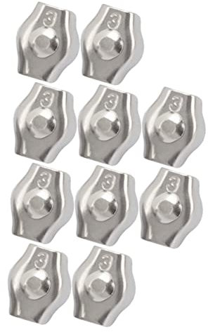 ULTECHNOVO 10pcs 304 Stainless Steel Single Cable Clip Kits Rope Connector Cable Clamp Hardwares Parts Single Bolt Cable Clamp Single Wires Splicer Cable Grips Clip Kits