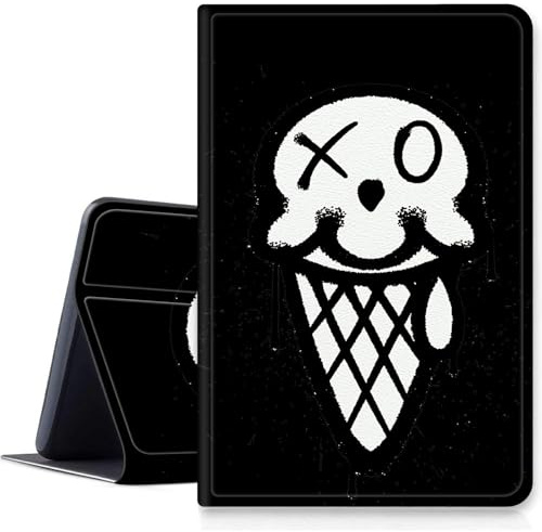 Graffiti Ice Cream Case for iPad Air 11 inch 2024 M2, Shockproof PU Leather Folding Adjustable Stand Case with Auto Sleep/Wake for 11 iPad Air Case 2024 Air M2