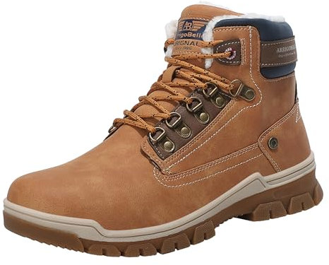 ARRIGO BELLO Stivali Uomo Invernali Scarpe Inverno Calda Foderato Montagna Antiscivolo Trekking Boots Scarponcini Neve Taglia 41-46EU (A-Marrone, 43)