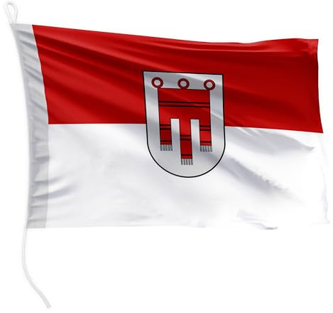 FLAGLY Premium Bootsfahne Vorarlberg 40 x 60 cm - 115g/m² Stoffgewicht - gedruckt, robust mit Strick & Schlaufe, Bootszubehör Motorboot (40 x 60 cm - Vorarlberg)