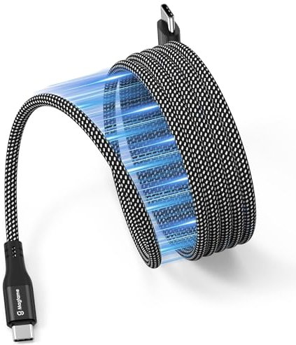 Magtame Magnetic USB C Cable - Coiled, Retractable 1.5M Cord, 60W(3A) Fast Charging, Nylon Braided - Compatible With iPhone 15, Samsung, Pad, USB C Devices