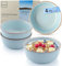 Sänger Rio Lagune| Steingut Schüssel Set 4 teilig, Müslischalen für 4 Personen, Schalen multifunktional, kratz- mikrowellen- spülmaschinenfest, Tiefe Teller blau 600 ml | VALUE COLLECTION