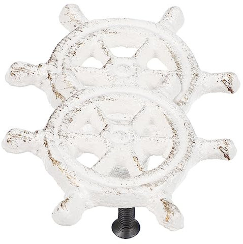 NULYLU 2stücke Gusseisen Schubladenknopf Küsten Ozean Design Schrank Türgriff Möbelgriff Pull Griff Haushalt Zubehör Ersatz Kommode Belebung