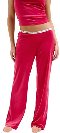 Juicy Couture Damen Vicky Flare Pants-Pyjama Unterteil Hose Schlafhose Schlafanzughose aus Velour versch. Farben Pyjamaunterteil, Raspberry Sorbet, S
