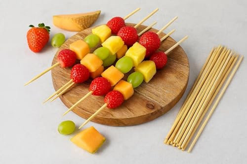Lot de 1000 brochettes en bois 20 cm x 3 mm – Bâtons longs pour viande, fruits, bonbons, sandwichs, barbecue et finger Food – naturels, résistants, jetables, écologiques (1000)