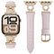 wutwuk Genuine Leather Strap Compatible with Apple Watch Straps 42(S10)/40/41/38mm, iWatch Strap with Rhinestone Ribbon Buckle for iWatch SE/SE 2 Series 10 9 8 7 6 5 4 3 2 1, Rose Gold+Light Pink