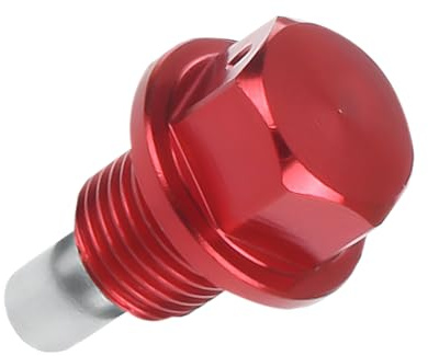 CGEAMDY Magnetische Ölablassschraube von Modifikation der Titanlegierung, Magnetisch Auto Ölschraube Kit mit Unterlegscheibe, Ölwannenschraube Universelle (Rot/M12x1.5cm)