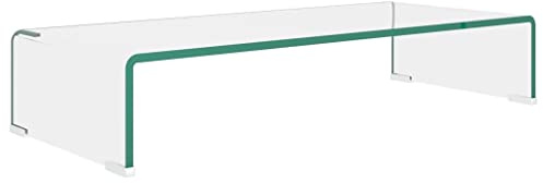 Tomostar Support de Moniteur, Réhausseur Ecran PC Bureau Support d'Écran 70x30x13 cm verre transparent