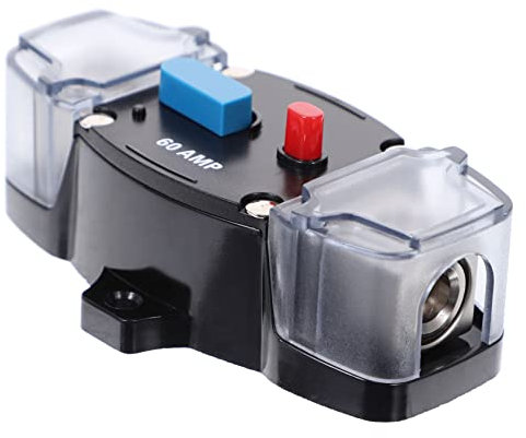 OSOLADY Disjoncteur 60A Étanche pour Voiture et Bateau Réarmement Manuel Protection de Circuit Système 12V pour Camping-Car et Systèmes Marins