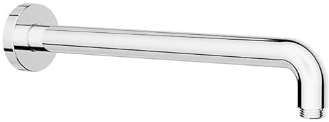 AquaCraft Brausearm 300 mm I Verchromter Wandarm aus Messing I Duscharm 90° Winkel 24 mm Ø I Premium Wandmontage für Kopfbrause I Edelstahllook I Robust und Stilvoll