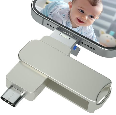 Clé USB 512 Go pour iPhone, 4 en 1 Clef USB Photo Stick Mémoire Externe, Cle USB 3.0 Haute Vitesse Compatible avec iPhone/iPad/Android/PC