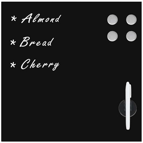 Magnettafel Glas 50x50 cm für Wandmontage - Weiße Ausstellungstafel, Schreib- und Pinnwand für Büro, Küche oder Kinderzimmer - Strapazierfähig & Kratzfest