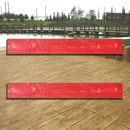 Set di 2 stampi per calcestruzzo, motivo pavimento in legno, stampo per calcestruzzo, tappetino in poliuretano resistente, per texture da giardino e marciapiede