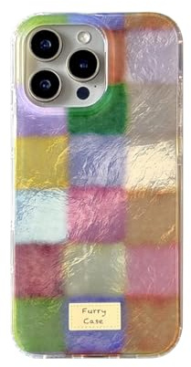 Reownest Handyhülle für iPhone 15 Pro max Hülle, Cute Bunt Dopamin Kariert Muster Aesthetic Design mit Stoßfeste Kratzfeste Soft Case für Mädchen Frauen - Bunt